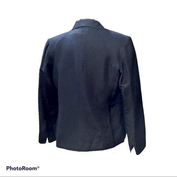 Herman Geist vintage black Linen/Rayon Open Front Blazer Womens Sz 6 - Picture 6 of 9